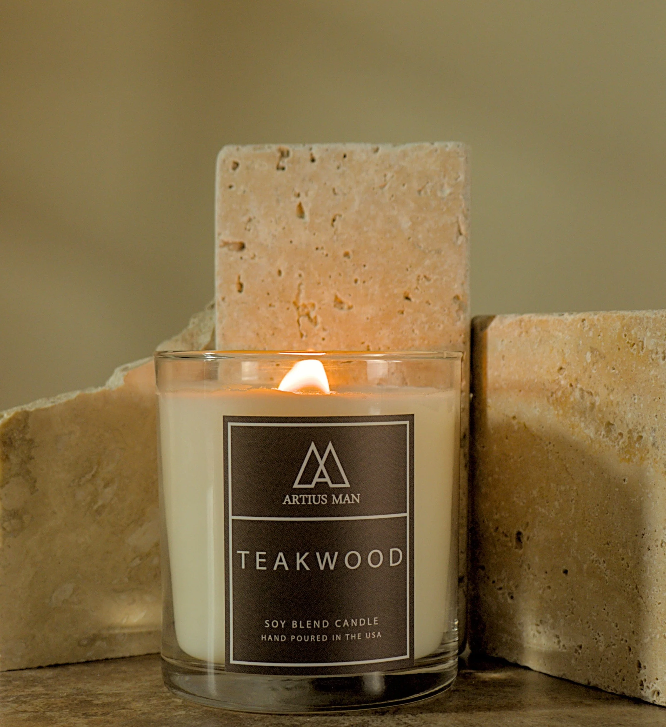 Teakwood Candle - Soy Blend With Wood Wick - Image 2