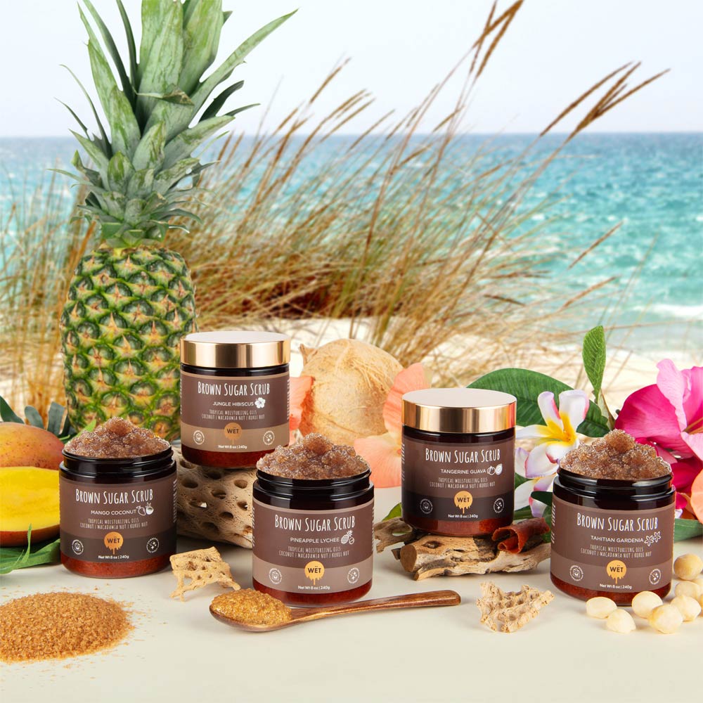 Tropical Glo Brown Sugar Shimmer Scrub - Pineapple Lychee - Image 2